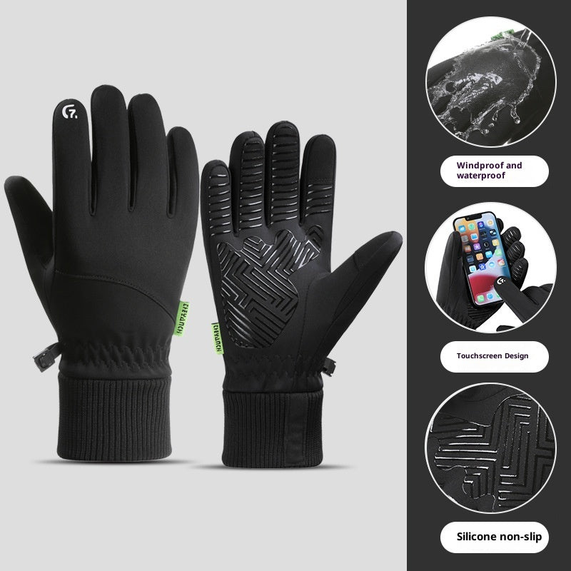 Gants imperméables épais et résistants au froid doublés de polaire