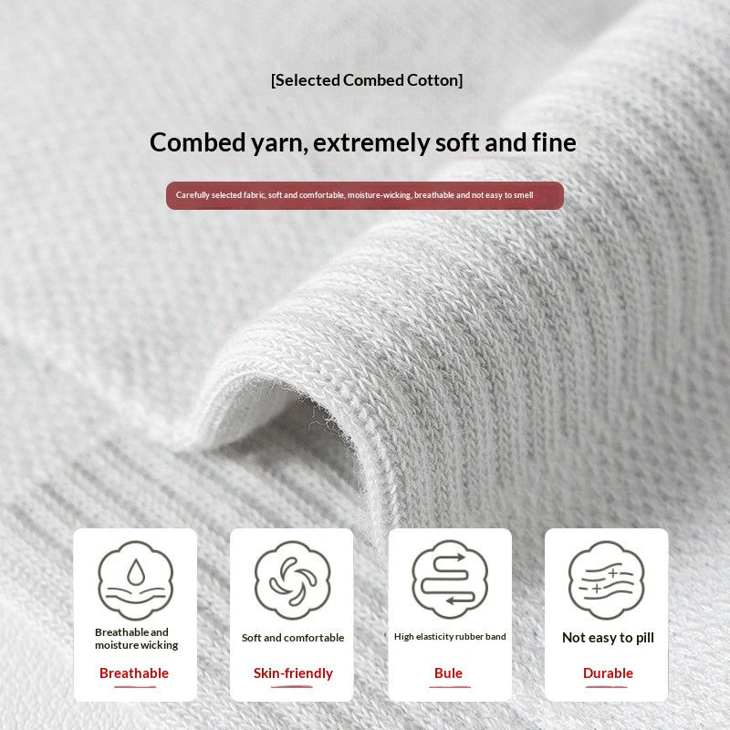 Chaussettes en coton pur court d'été pour adolescents