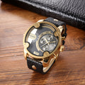 Grande Cadran Montres Quartz Calendrier Ceinture Style Montres Wrist Homme