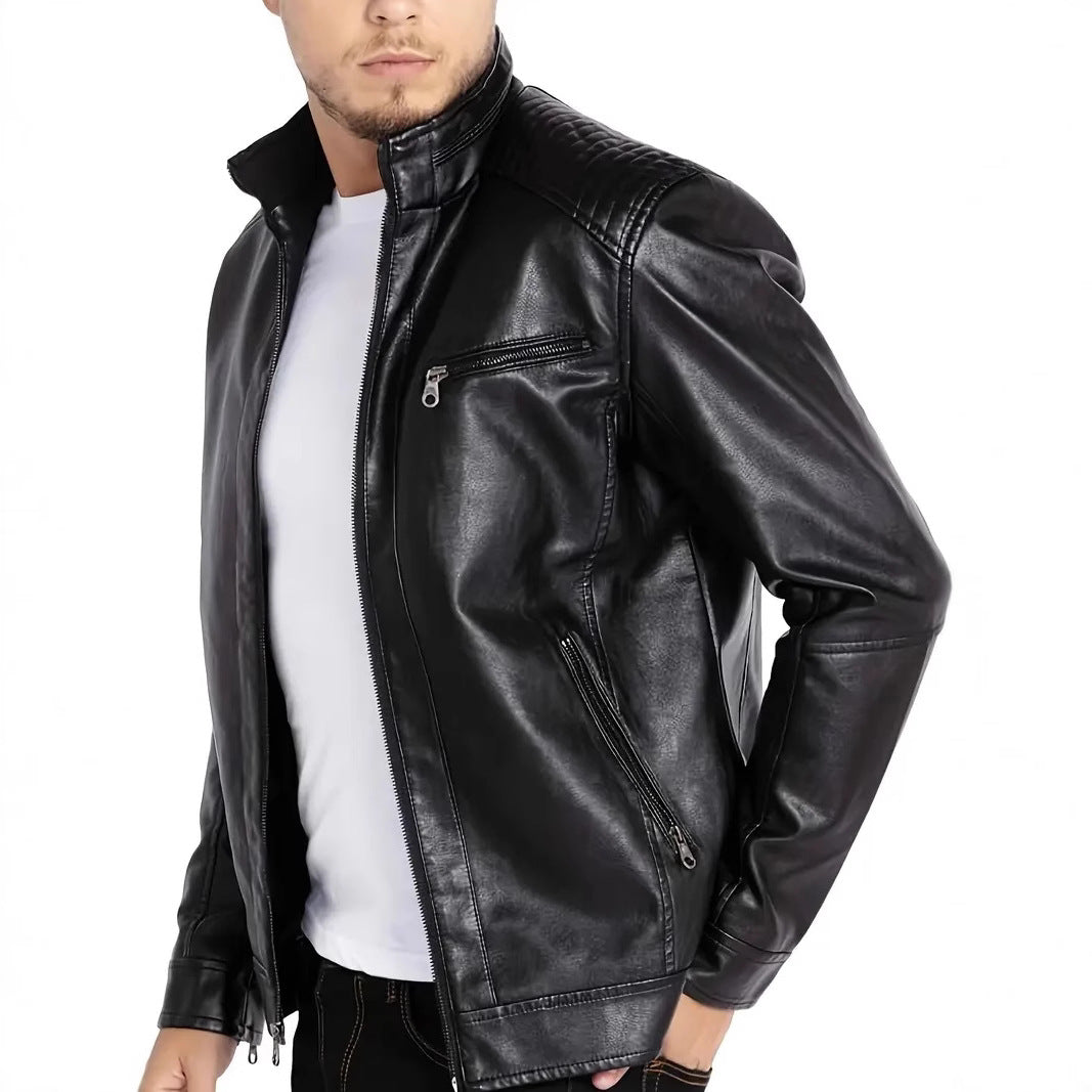 Veste en cuir de moto en polyester pour homme