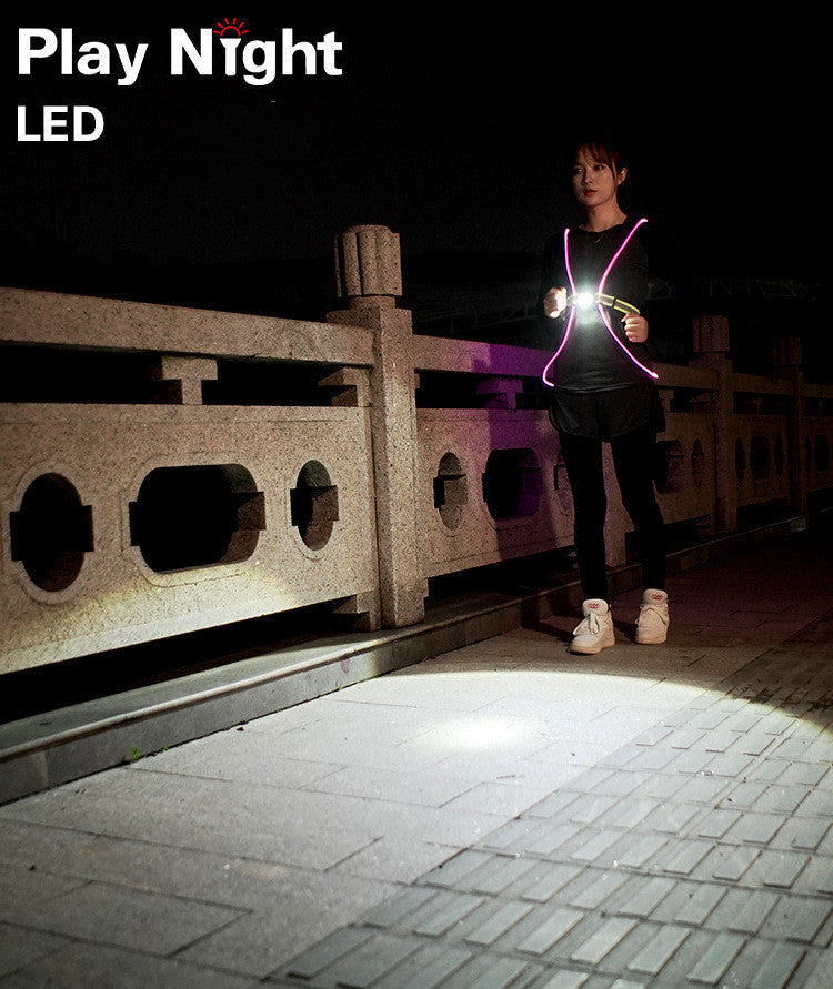 Lampes de sport de plein air Charge USB Veste réfléchissante amovible