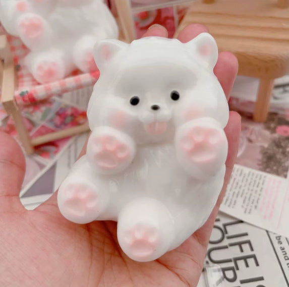 Simulation Giant White Rabbit Sof Chewy et Bouncy Fluffy White Rabbit Squeeze Toy