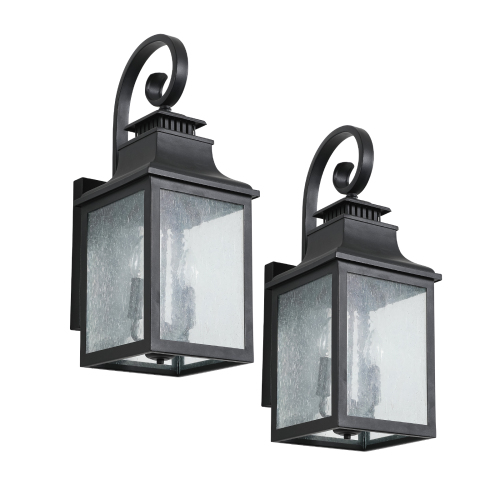Grande lumière murale en verre d'extérieur prend en charge de nombreux types d'ampoules -2 paquets Plateformes non disponibles