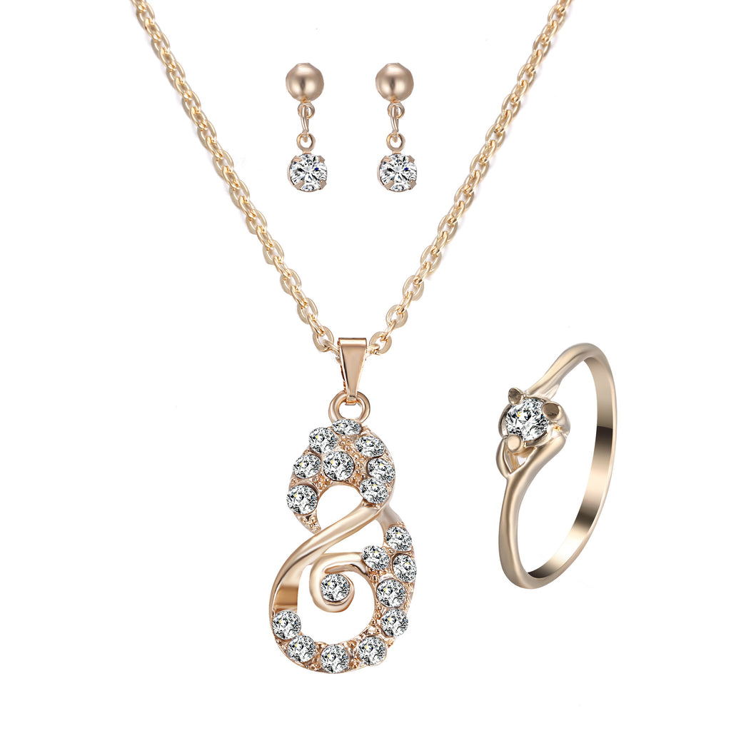 Pendentif coeur Bijoux Set Strass Bijoux