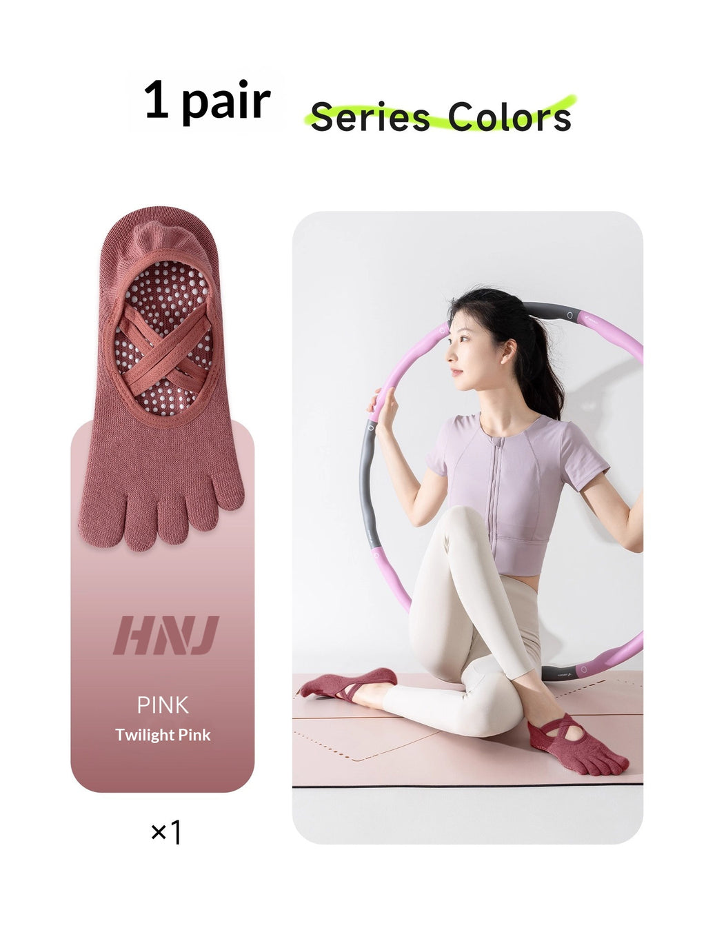 Chaussettes de yoga professionnelles de sport d'intérieur pour femmes Chaussettes de séparation des orteils à cinq pieds