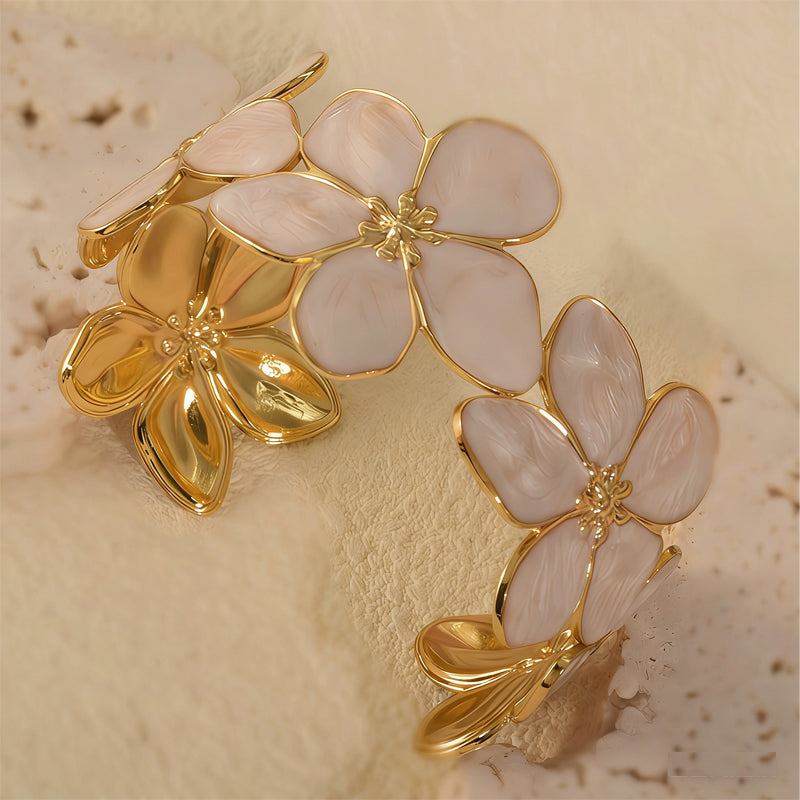 Femmes Enamel Fleur Claw Clip Gold Metal Grosses Pinces de requin floral Multi Couleur Jaw Cla