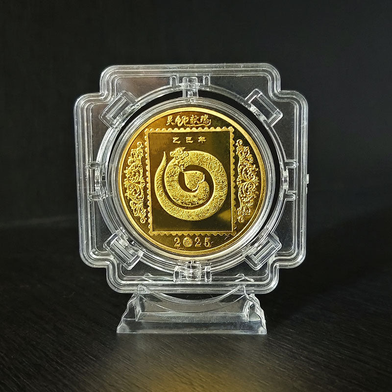 Snake Année Commemorative Médaille Couleur Or plaqué Argent plaqué