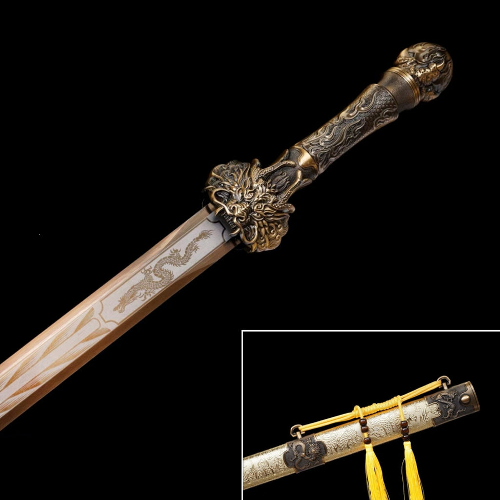 Long Style Integrated High Manganèse Steel Swords Tang Jian