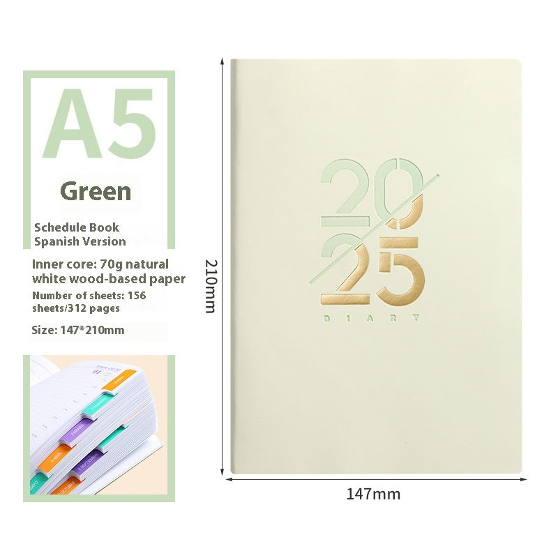 Soft Leather A5 Daily Planner Hourly Notebook