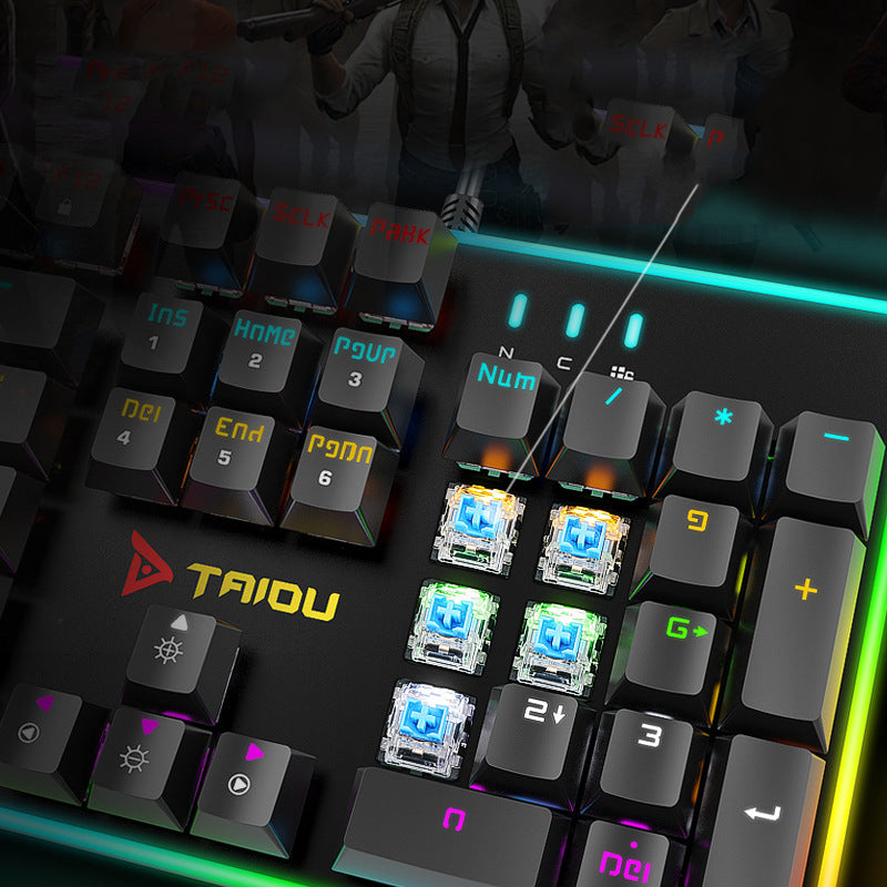 Clavier mécanique réel RGB Internet café bureau USB