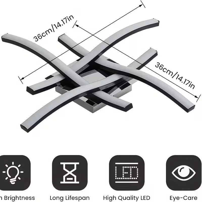 Amplificateur de plafond à LED dimmable avec télécommande Amplificateurs de plafond courbés Fixation LED