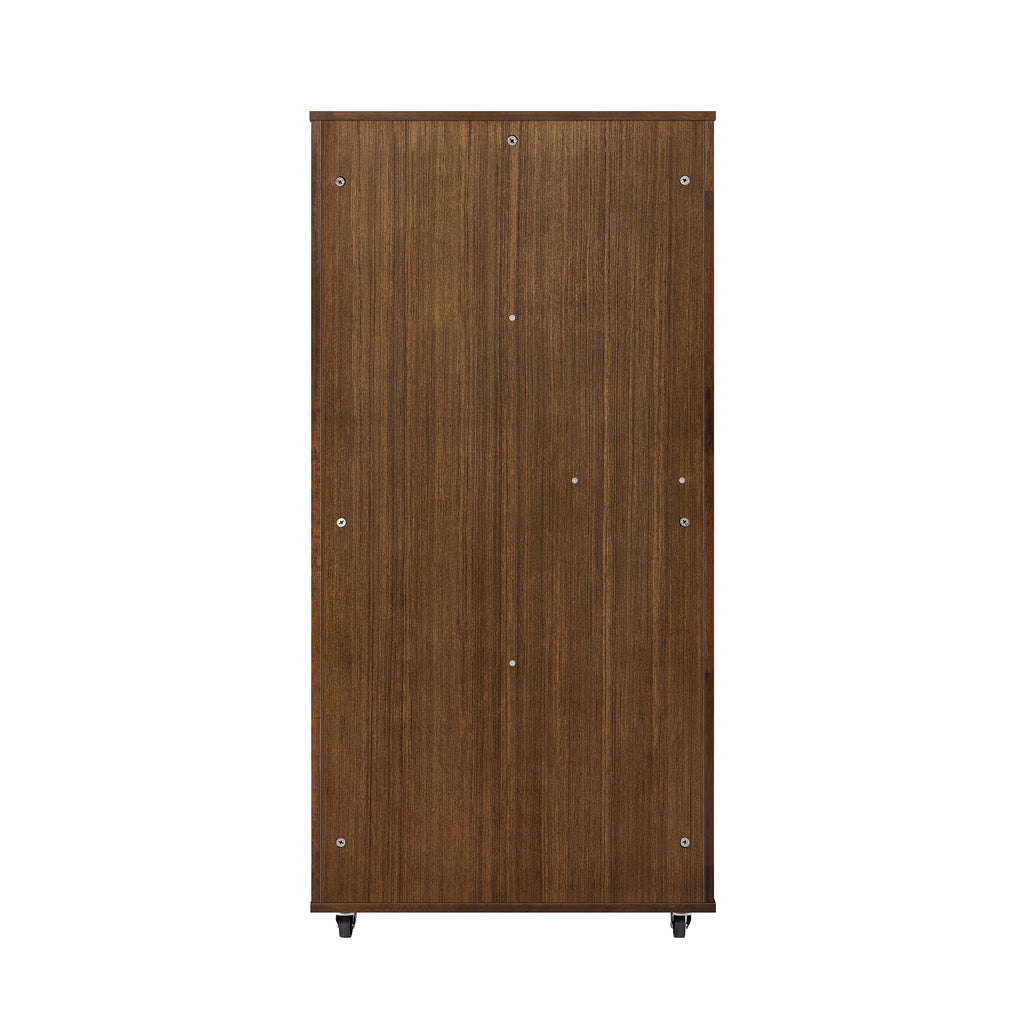 Armoire de chat en bois de caoutchouc intérieur Basia avec roues