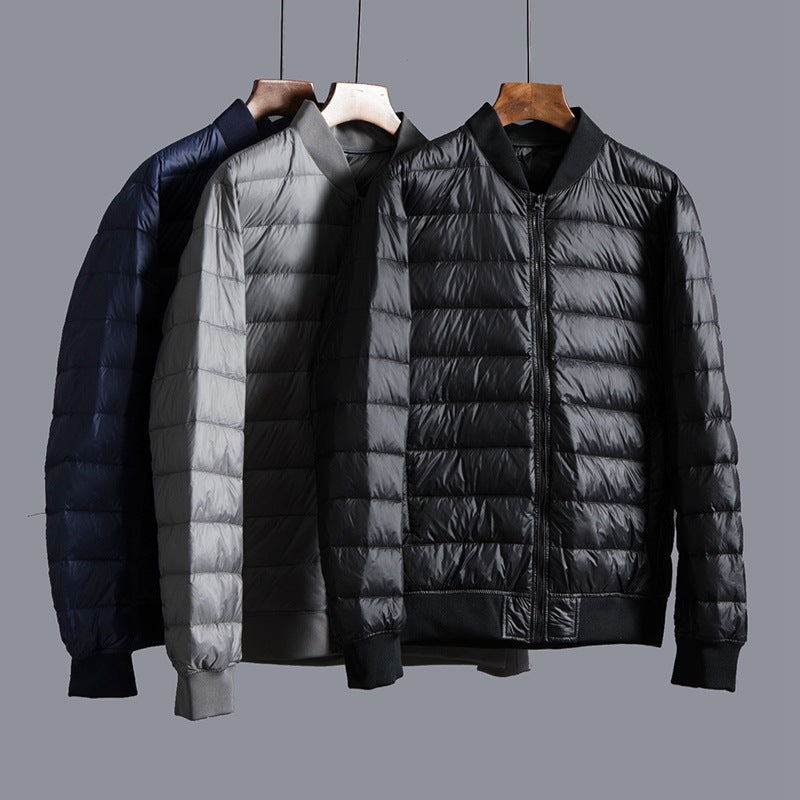 Veste Down légère avec un collier de baseball