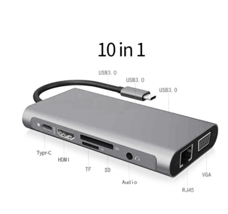Type USB C à HDMI Dix en une extension quai USB