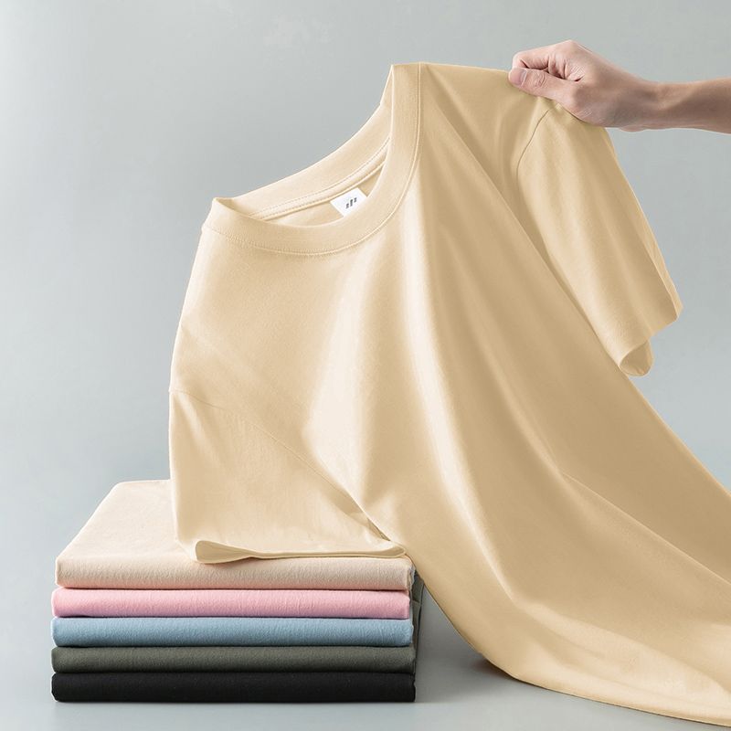 T-shirt en coton pur à demi manches pour hommes