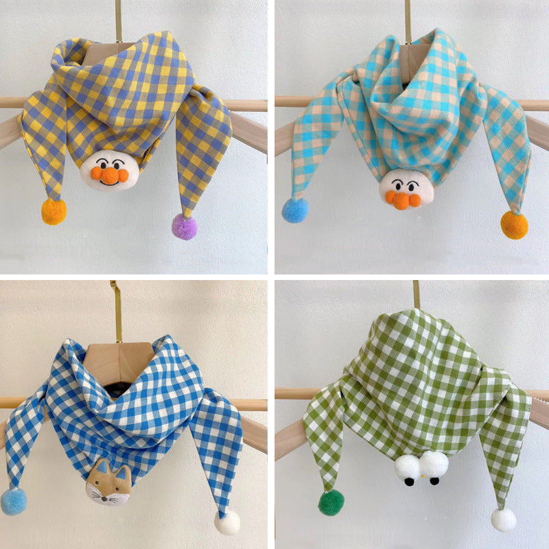 Style coréen coton-linen Plaid enfants écharpe polyvalent et facile à assortir
