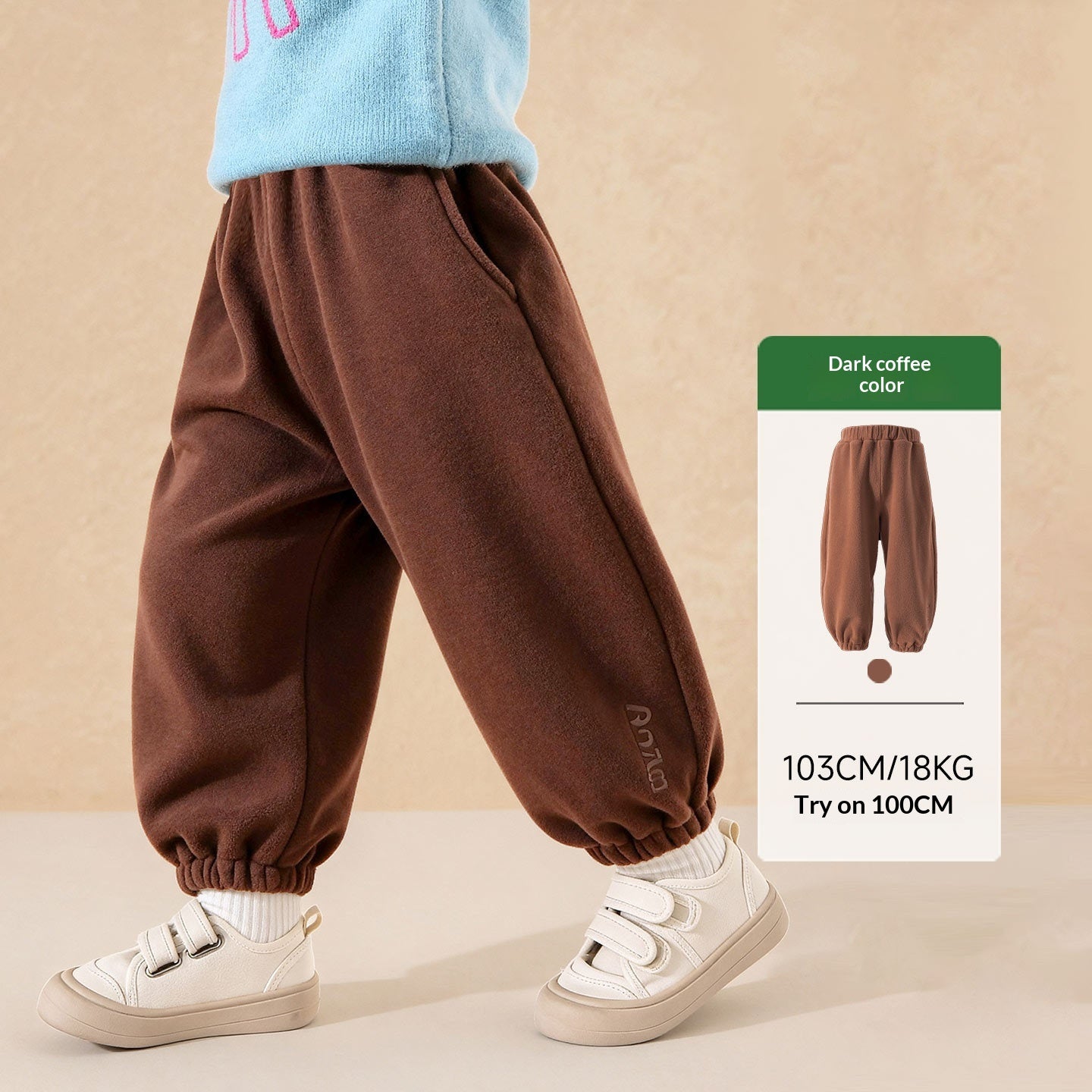 Pantalon élastique chaud de taille Hiver Casual Bas
