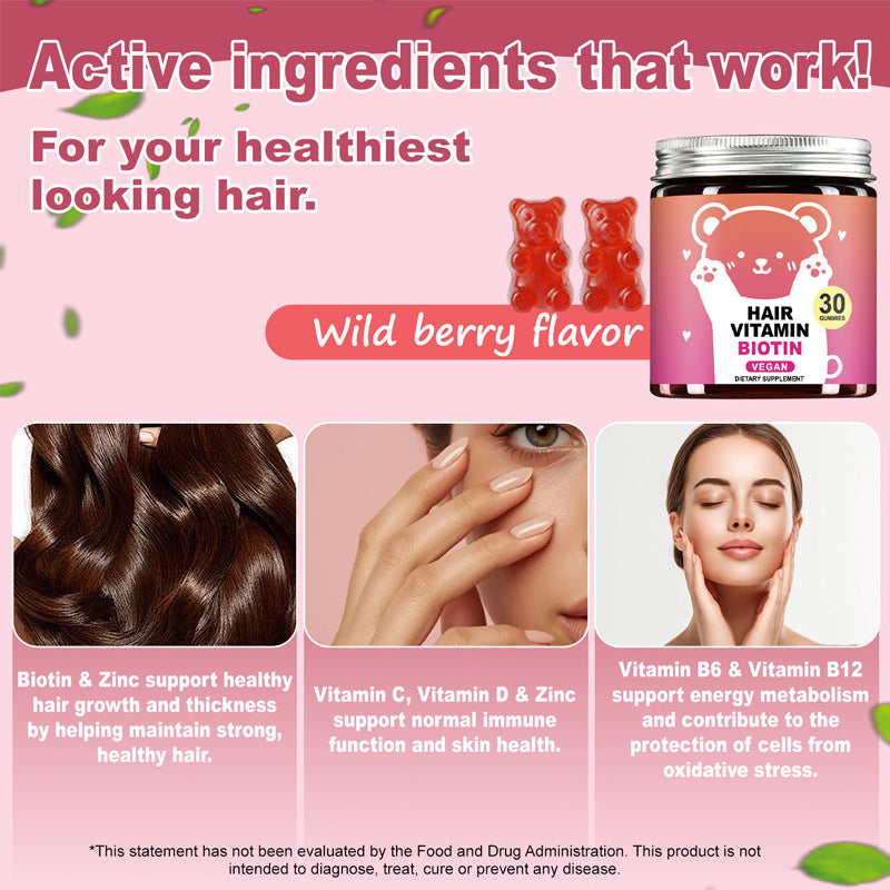30-Month Portable Biotin Gummies for Home Use