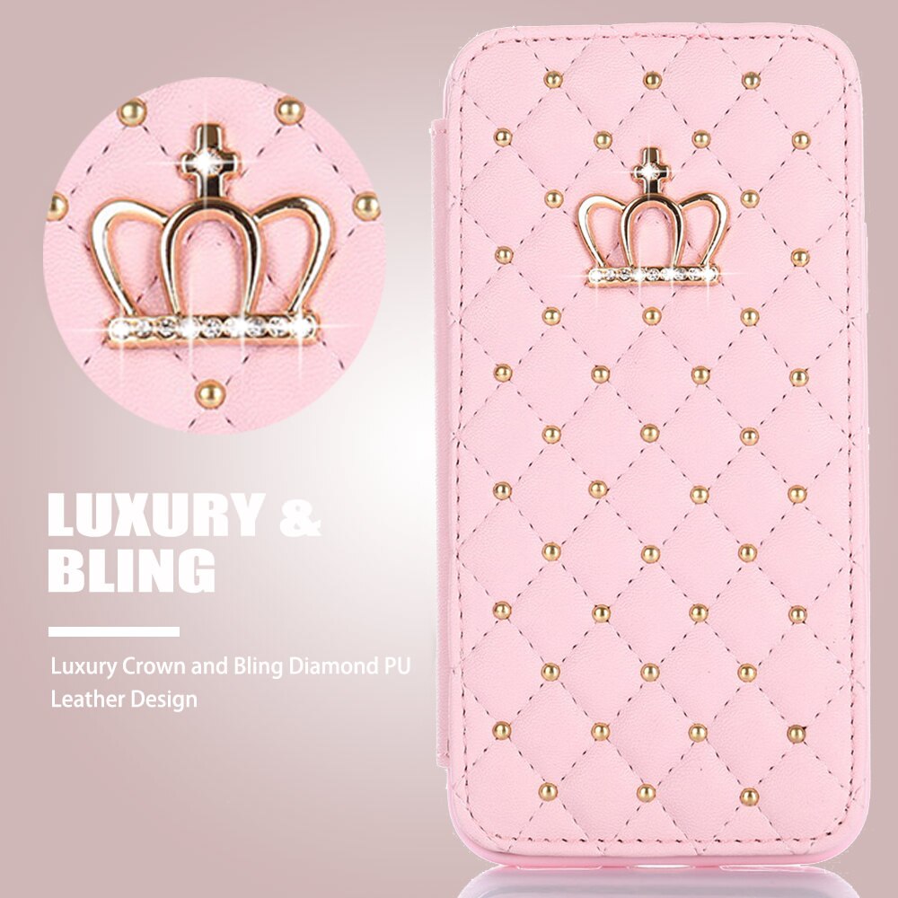 Crown Card Etui en cuir pour téléphone Samsung