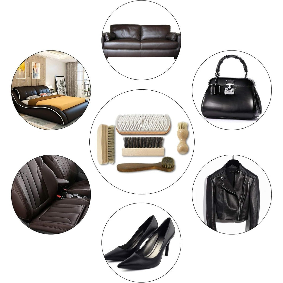 Set de brosse à chaussures 5 pièces pour un entretien et un nettoyage efficaces des chaussures - Pince à main polyvalente pour