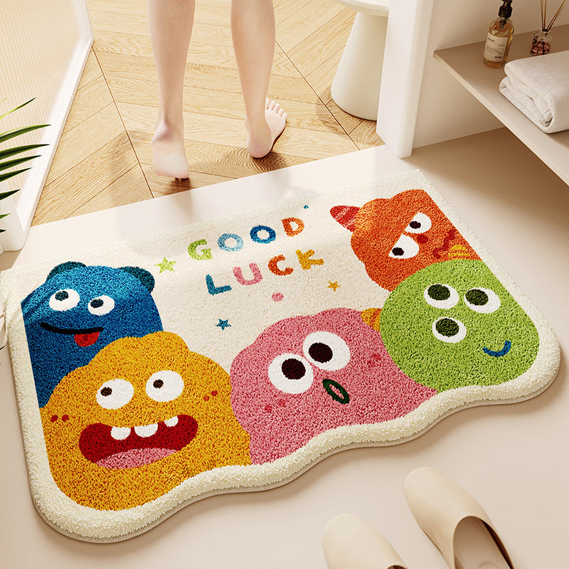 Tapis de salle de bain en peluche épais absorbant l'eau