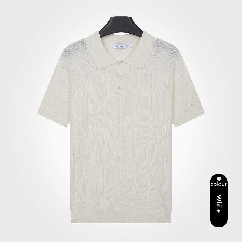 T-shirt à manches courtes tricoté casual pour hommes