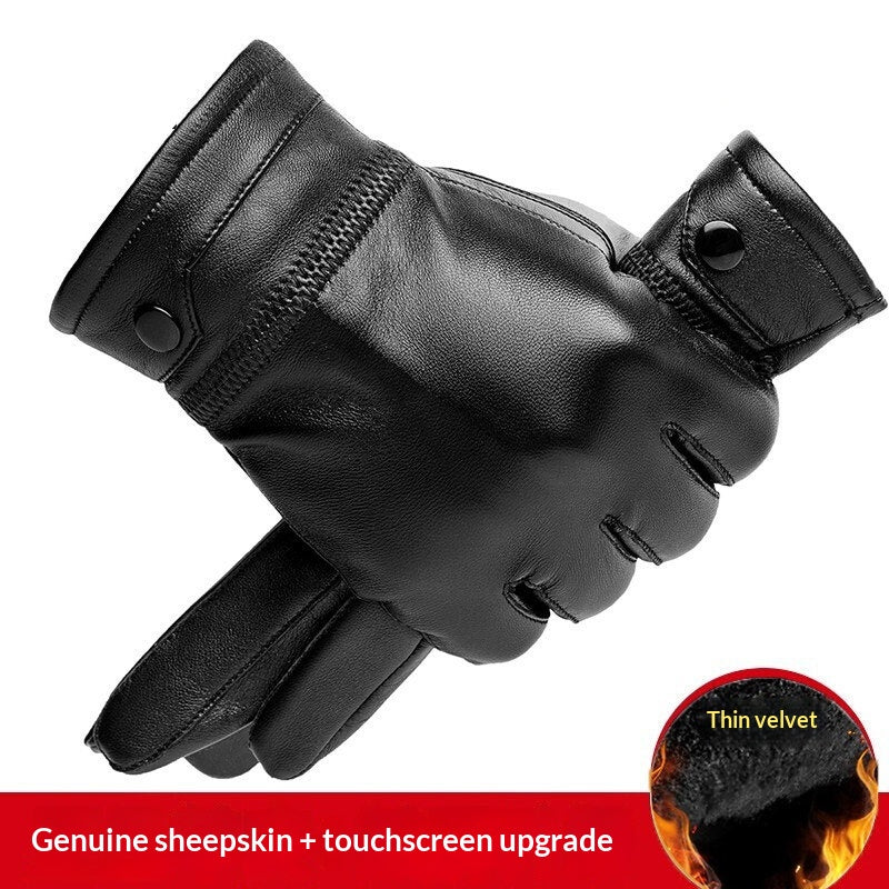 Gants en cuir véritable avec doublure en polaire pour une protection plus chaude et imperméable