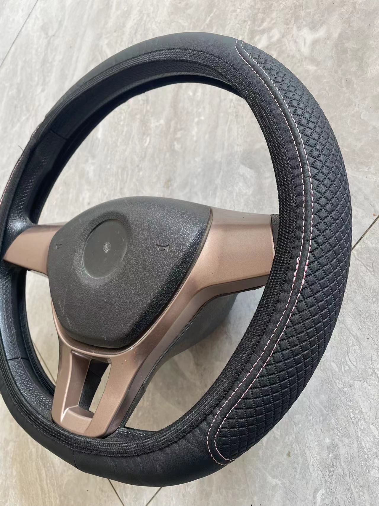 Couverture de volant de voiture Fibre en cuir double cercle