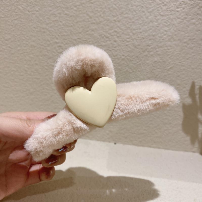 Corée Dongdaemun Love Plush Automne hiver Grab Clip