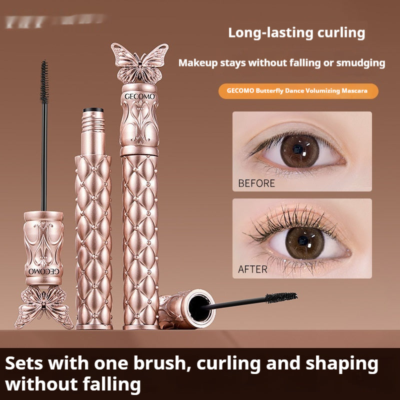 Mascara volumisante à la fleur et au papillon pour cils bouclés allongés