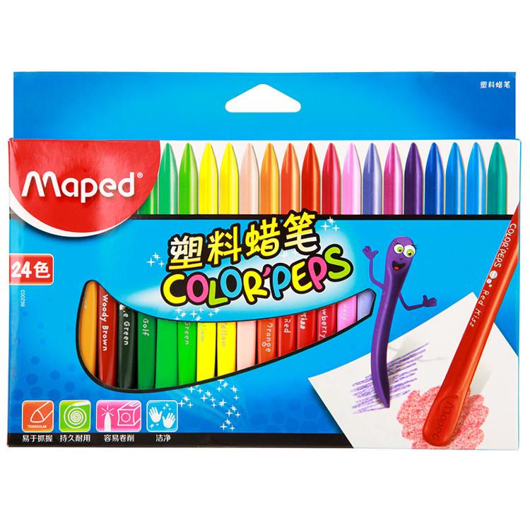 24 crayons en plastique de couleur