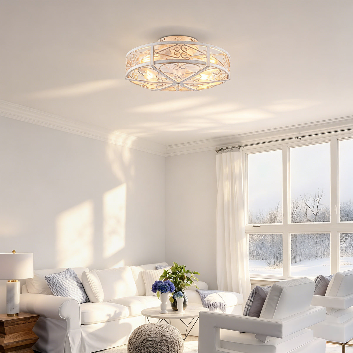 20in Ceiling Fan with Lights and Remote Control