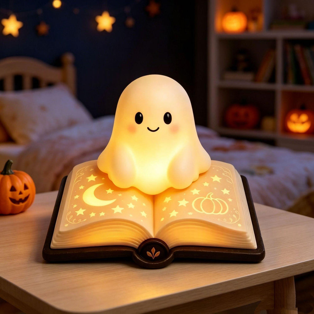 Halloween Glowing Magic Book Ghost Night Light
