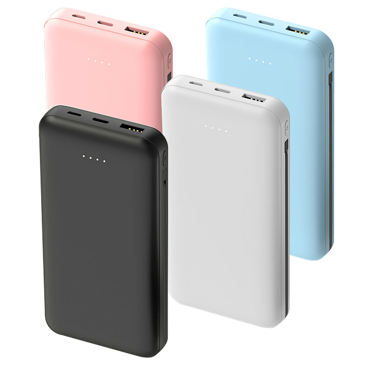1Pc 10000mAh Power Bank Mobile Phone Charger External Battery with LT and C Do