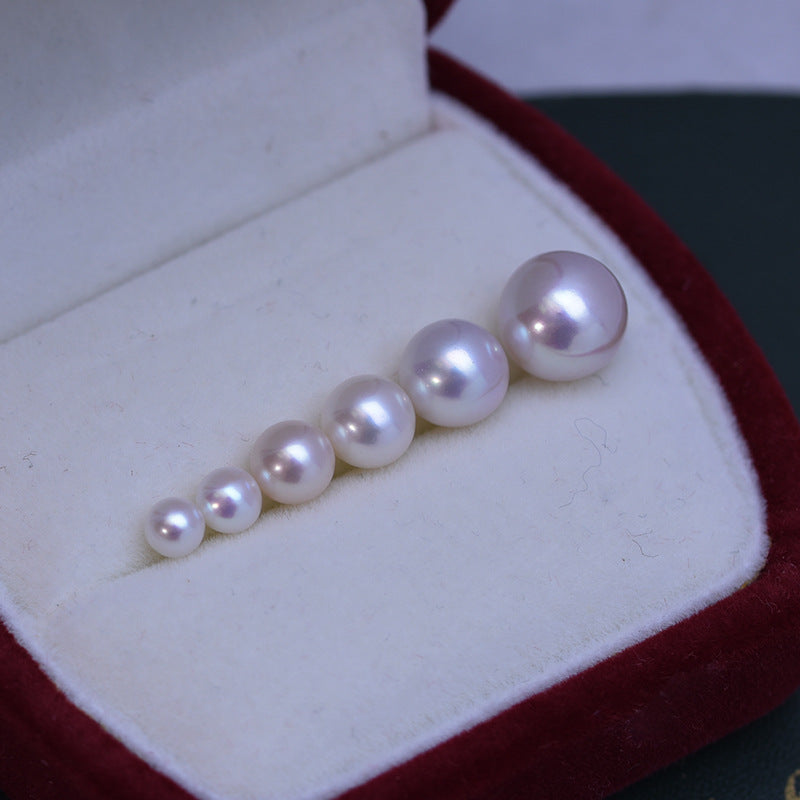 White Perfect Circle Strong Light Fine Micro Flaw Perle Bare Pearl presque impeccable