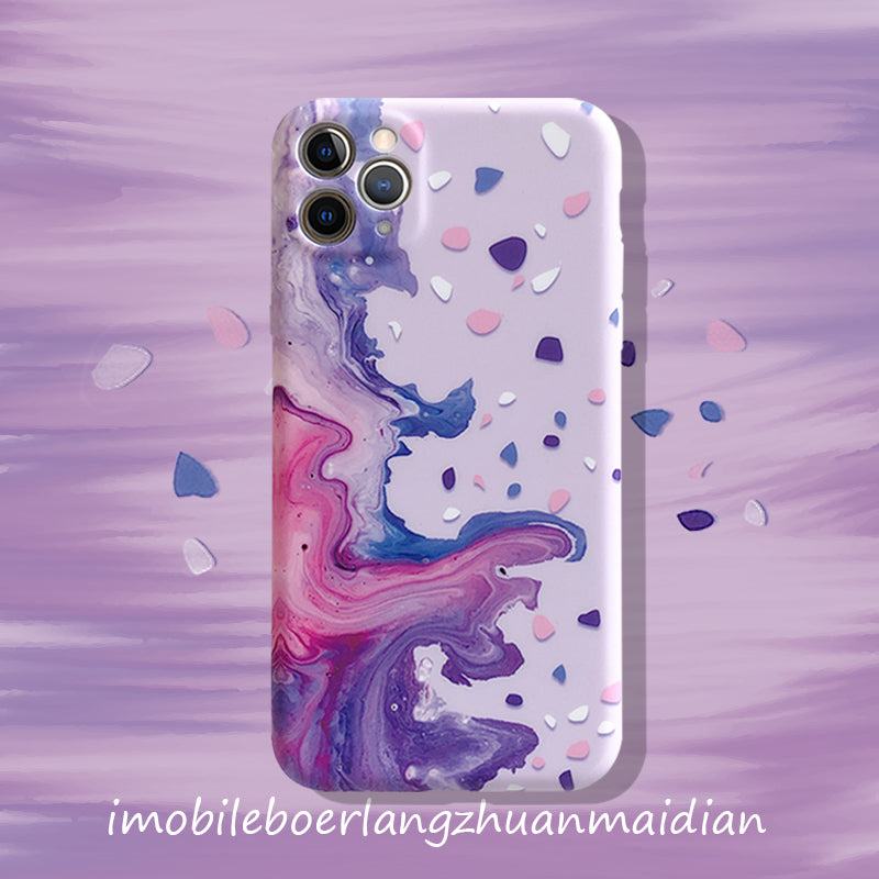 Creative Graffiti Peinture à l'huile pourpre Boîtier de téléphone en silicone