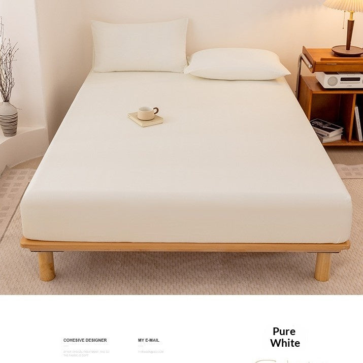 Lavé brossé de couleur solide feuille ajustée anti-dérapant couverture de lit tout-Inclusive Matelas Protecto