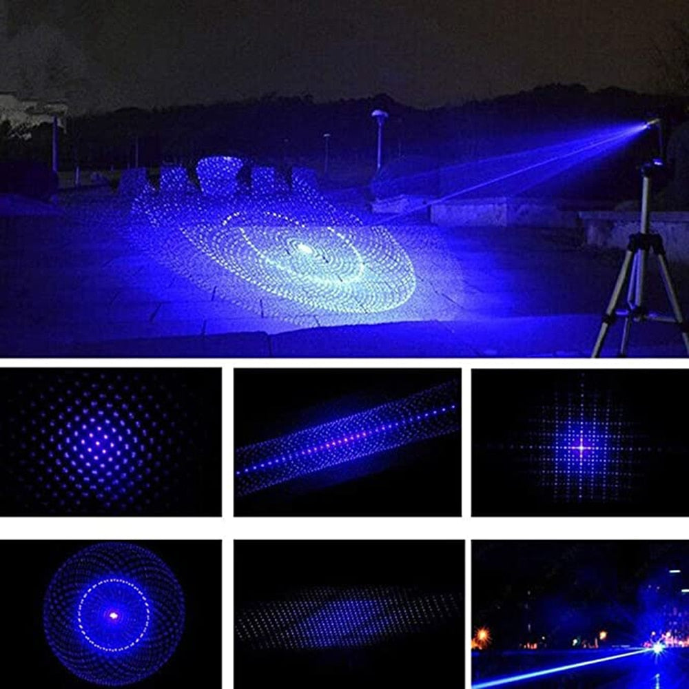 Lampe de poche haute puissance laser bleu puissant lampe de poche Burn Match Burn Cigars légers bougie 450