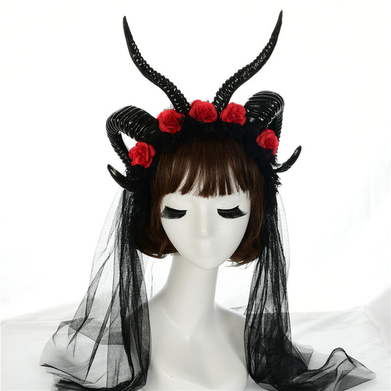 Simulation Lace Horn Dark Witch Horn Witch Cos Horn Headband