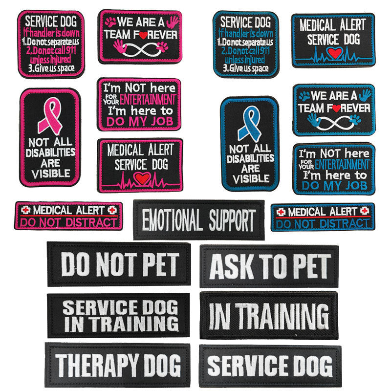 Accessoires de chien de chien Brodé Velcro Vêtements de chien Sticker décoratif Broderie informatique