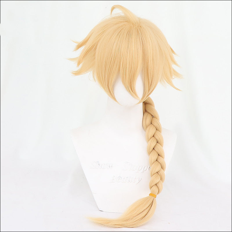 Cosplay perruque voyageur or brillant