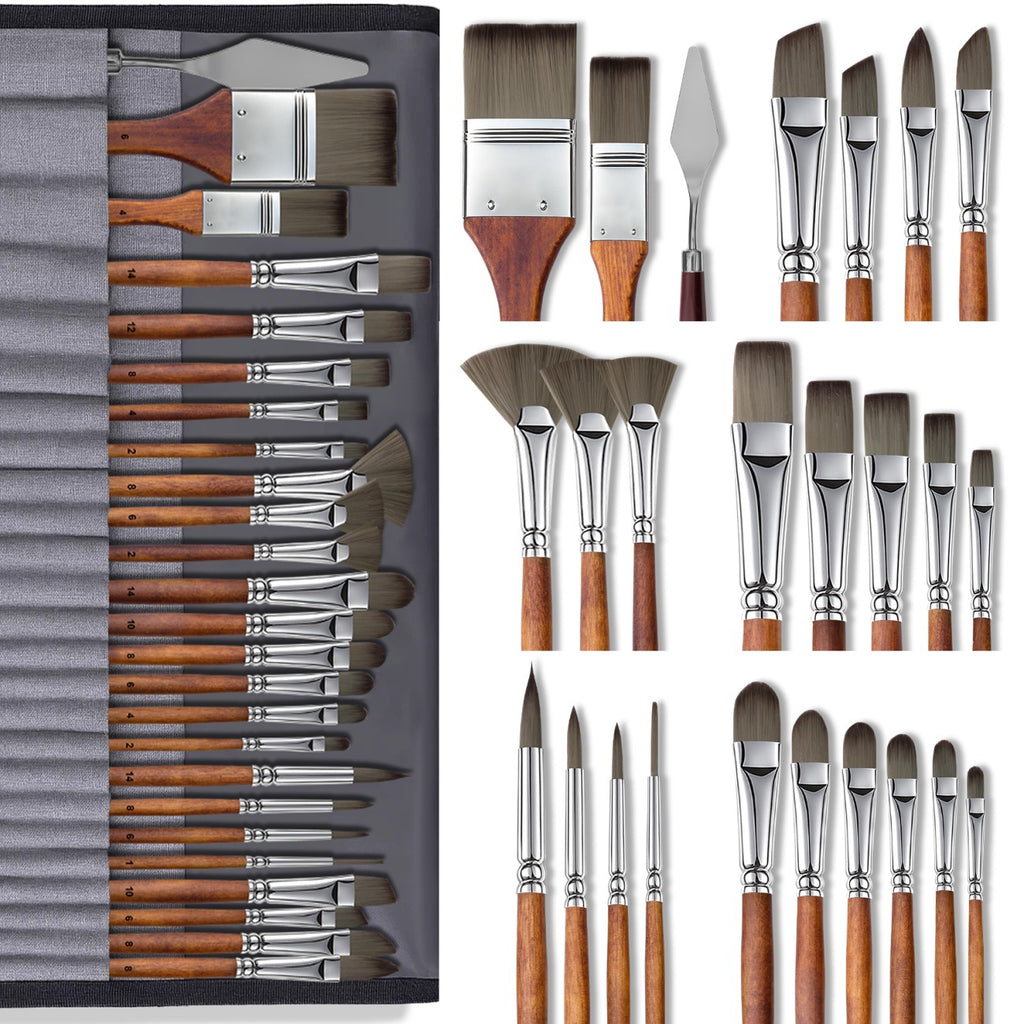 Set de brosses Art Studio 25 pièces marron