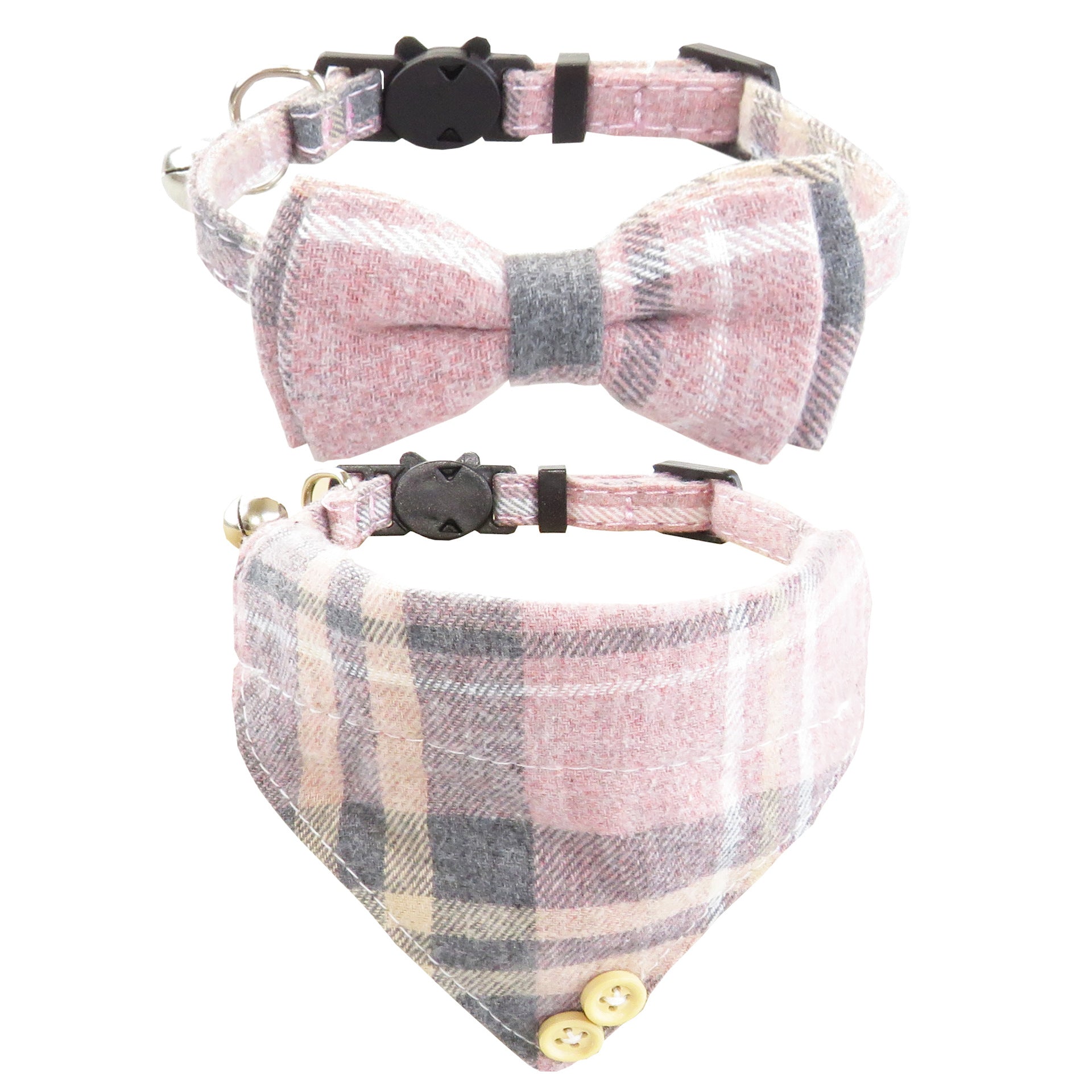 Bow Tie Cat Collar Bandana Breakaway Pet Collar Bandana avec Classic Plaid réglable Cat