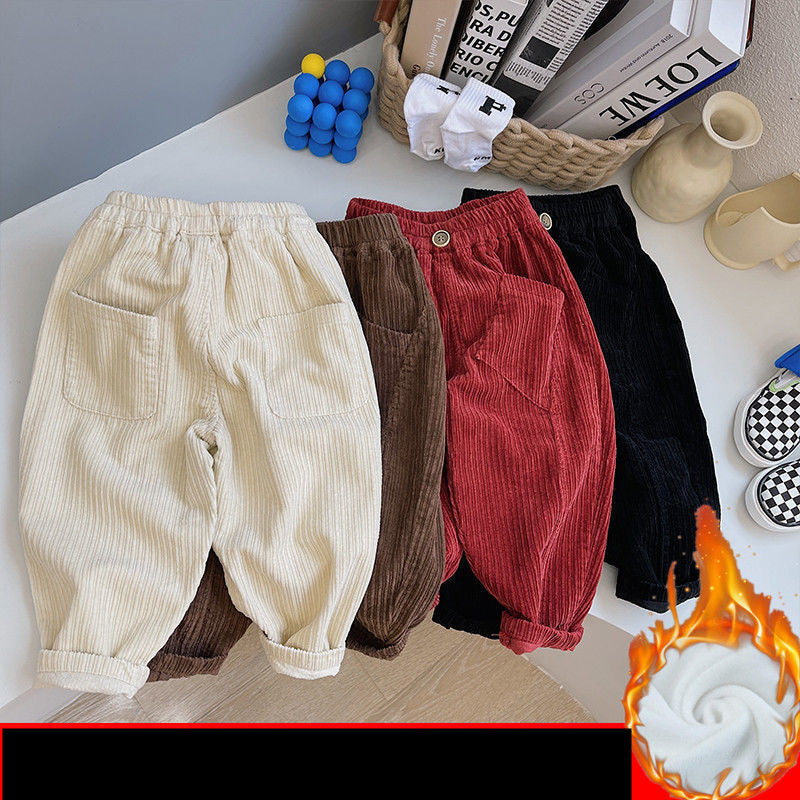 Pantalons d'automne et d'hiver pour enfants Pantalons en coton Corduroy