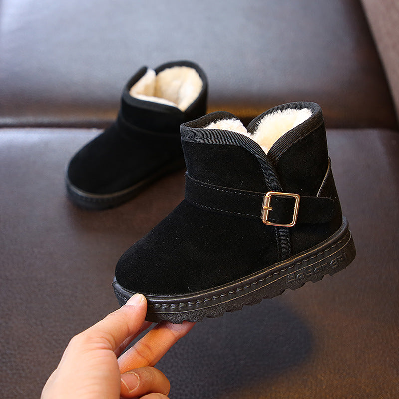 Bottes de coton en peluche épaississantes et non glissantes pour garçons