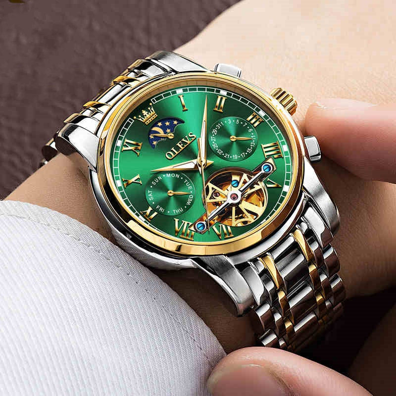 Montre mécanique entièrement automatique étanche pour hommes