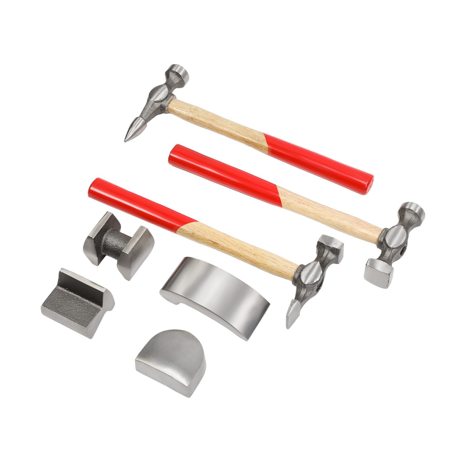 7x Outil de réparation du corps automatique Kit panneau d'artisanat battre Hammer et Dolly Set Hammer