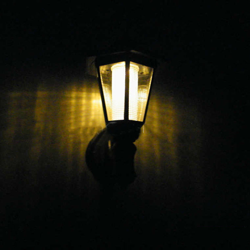 Lampe murale solaire hexagonale extérieure