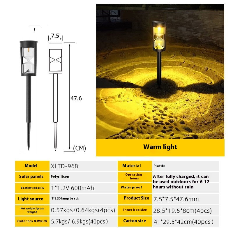 Lampe à gazon solaire à hourglass