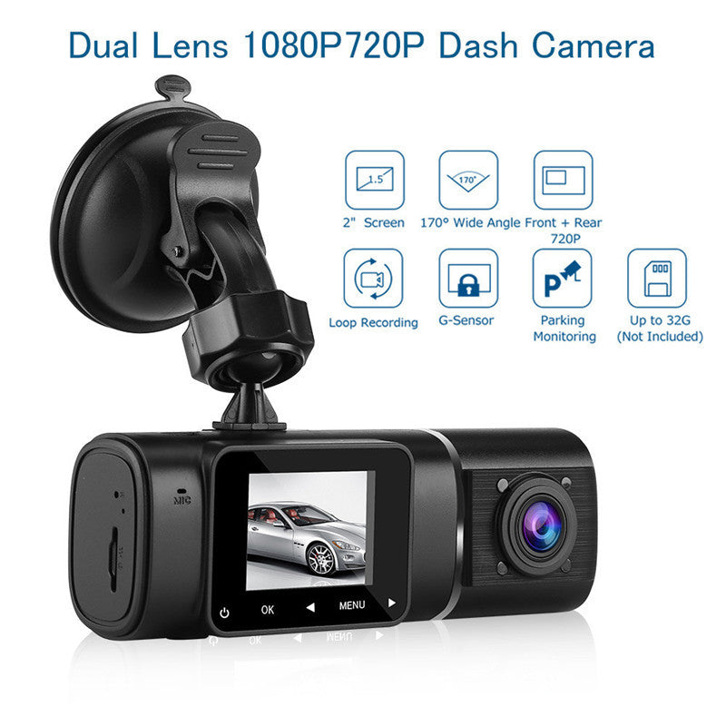 Enregistreur de conduite de voiture à deux lentilles HD